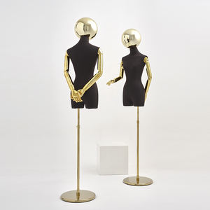 Maniquí <span class=keywords><strong>de</strong></span> medio cuerpo para mujer, vestido <span class=keywords><strong>de</strong></span> exhibición, forma <span class=keywords><strong>de</strong></span> <span class=keywords><strong>costura</strong></span>, parte superior del cuerpo, cabeza cromada, brazos articulados, busto <span class=keywords><strong>de</strong></span> mujer, M003-CFG - Product Image 1