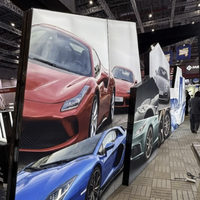 Affichage lumineux en tissu SEG en forme personnalisée, hexagone, polygone, pour stand d'exposition automobile SEMA, panneau d'affichage rétroéclairé par LED
