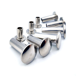 Rivets semi-tubulaires à tête plate et à tête trapézoïdale en acier inoxydable de 2 mm, 2,5 mm, 3 mm, 4 mm, 5 mm, 6 mm, 8 mm DIN6791 - Product Image 1