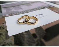 Edelstahlring, schlicht, 2mm/3mm/4mm/6mm/8mm, hochwertig vergoldet, blanker Verlobungs- und Ehering
