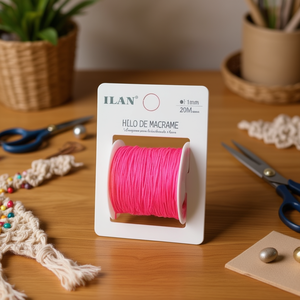 Filo per Macramè Ilan 1mm 20M Rosa per Lavori Artigianali - Product Image 3