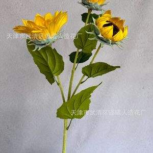 ดอกทานตะวันประดิษฐ์ Jinxi ขนาด 10 ซม.-30 ซม. ดอกไม้ผ้าไหมสำหรับตกแต่งงานแต่งงานและบ้าน - Product Image 2