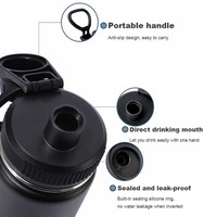 Botol Air Desain Modern Ramah Lingkungan Berkapasitas Besar dari Baja Tahan Karat dengan Pegangan dan Warna yang Dapat Disesuaikan.