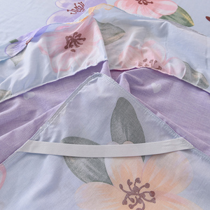 Parure de lit quatre pièces style princesse coréenne 100% coton imprimé floral respirant pour chambre de fille - Product Image 3