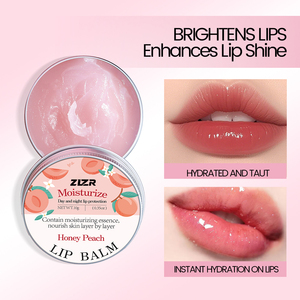 Baume à lèvres ZLZR Honey Peach 10g, hydratant, à la cire d'abeille, masque pour les lèvres, hydratation longue durée, raffermissant, anti-rides, soin des lèvres jour et nuit - Product Image 2
