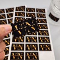 Logo de marque personnalisé or estampage à chaud velours adhésif autocollant flocage noir pour bougies de vin parfums parfums cosmétiques