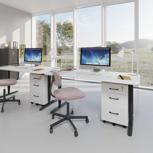 Gỗ 3-ngăn Kéo Khóa Tủ hồ sơ thiết kế hiện đại dễ dàng lắp ráp văn phòng nhà lưu trữ cho thư/A4 Kích thước thương mại sử dụng Trắng - Product Image 2