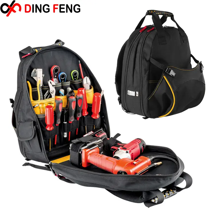 China Factory Customize Heavy Duty Tech Tool Backpack Bag Polyester Tool Backpack