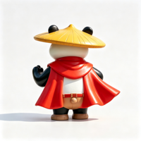 Statue de Panda Héroïque Brillante en Résine avec Chapeau Conique Jaune, Taille et Couleur Personnalisables, pour Enfants, Art Moderne, Décoration de Centre Commercial