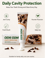 Fabricant de dentifrice naturel aux herbes de clou de girofle OEM ODM, sans fluor, marque privée, soin anti-caries, haleine fraîche