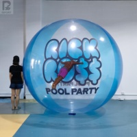 Ballon de plage gonflable géant en PVC transparent avec logo personnalisé imprimé, grand ballon gonflable transparent pour fêtes et événements au bord de la piscine