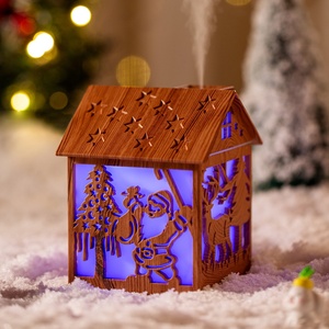 Humidificateur silencieux mécanique pour cabane de Noël, diffuseur d'arômes USB avec lumière d'ambiance colorée dégradée, portable pour chambre à coucher, brume fraîche - Product Image 1