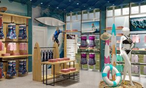 Design del Layout del negozio di nuoto personalizzato espositore per costumi da bagno costume da bagno tavola da surf Design del negozio per espositore per biancheria intima e reggiseno - Product Image 2