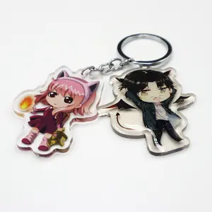 Bán buôn tùy chỉnh in Acrylic quyến rũ rõ ràng minh bạch Epoxy Acrylic Anime nhựa Keychain