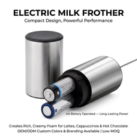 Kingze Machine à mousser le lait automatique Batterie puissante Fouet électrique à matcha Mousseur à lait portable sans fil
