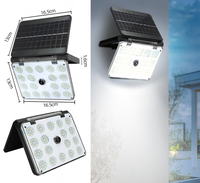Lampe murale solaire à détecteur de mouvement PIR, lampe de sécurité extérieure super lumineuse, design pliable, lampe solaire murale pour patio