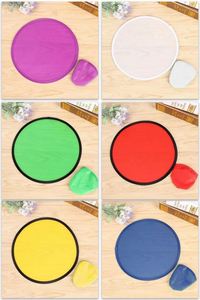 Custom Printed Soft Flying Disc Round Hand Folding Fan With Pouch Foldable Flying Disc Customized Logo with <b>Pocket</b> - Product Image 4