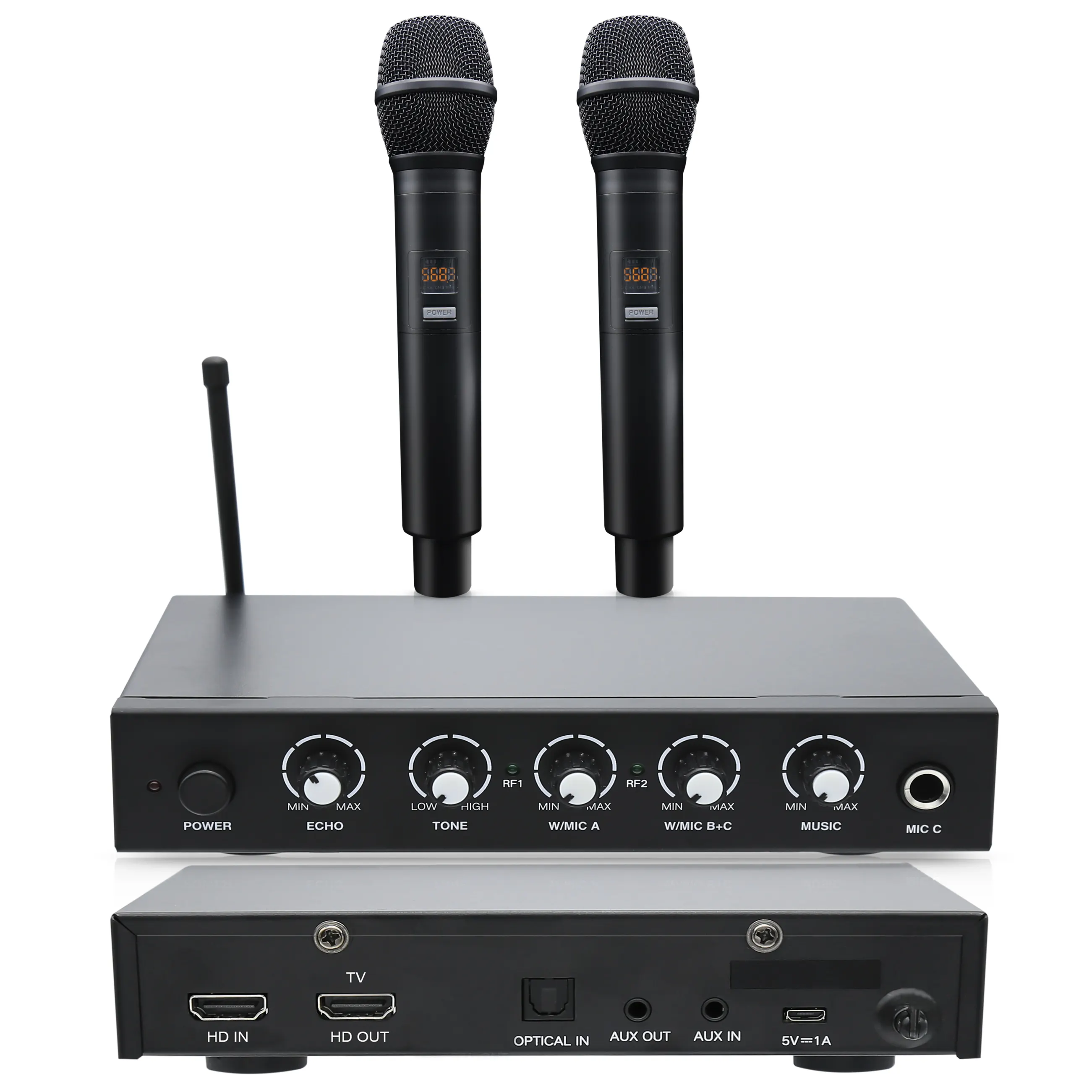 Best Popular Karaoke Mixer Av Equipment With Wireless Mic And Bluetooth For Ktv  Party  Church  Conference  Speech  Singing  TV
