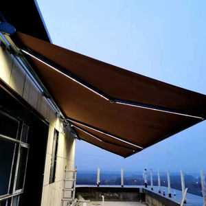 Auvent rétractable à cassette complète pour extérieur, commande manuelle et télécommande, auvent motorisé en aluminium pour terrasse - Product Image 1