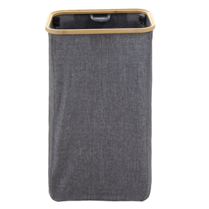 Cestas redondas plegables para ropa, cestas de lavandería personalizadas, marco de almacenamiento de bambú de madera, cestas de lavandería plegables - Product Image 2