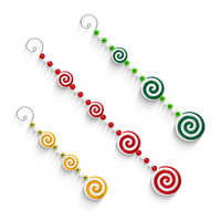 Nouvelles décorations de Noël créatives en forme de sucette tourbillon rotative, en plastique écologique de haute qualité, motif fer forgé, pour bar à bonbons