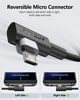 Câble de charge rapide USB-C SUNGUY 18W, câble de données, câble de charge USB vers Micro-B, chargeur de type C pour téléphone portable, batterie externe