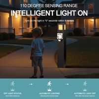 Poteau d'alimentation vertical RV avec capteur d'eau, lumière LED, en acier inoxydable, prise étanche IP66 10A pour extérieur, aménagement paysager, villa