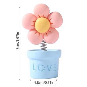 Décoration de voiture à tête oscillante, motif tournesol mignon, ornement pour l'intérieur de la voiture, accessoires de décoration automobile - Product Image 2