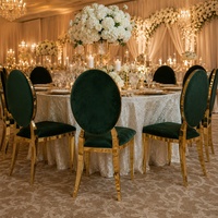 Chaises de banquet en métal doré en acier inoxydable pour mariages et événements, chaises de salle à manger de luxe en velours pour la location d'événements - Usine de Foshan