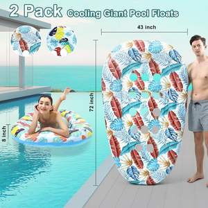 Flotador Inflable para Piscina con Estampado de Hojas Tropicales de PVC, en Forma de Zapatilla - Product Image 4