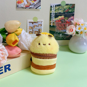 Mini bozuk para cüzdanı anahtarlık Charm sevimli <span class=keywords><strong>Kawaii</strong></span> küçük silindir peluş arı ruj fermuarlı kese cüzdan çantası sırt çantası kolye oyuncak - Product Image 6