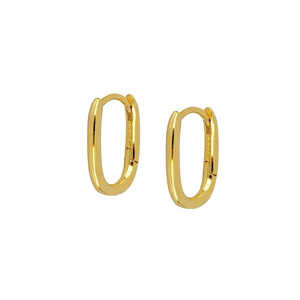 Boucles d'oreilles créoles ovales brillantes en argent sterling S925 pour femmes 2021 - Product Image 1