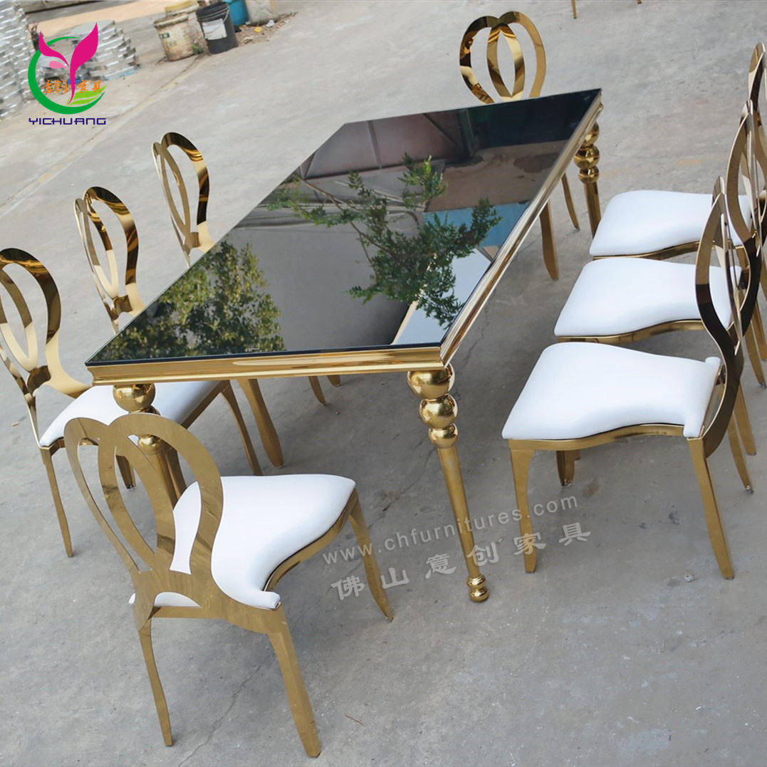 Stainless Steel Used Glass Dining Table Set Amazon Gold And Glass