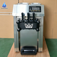 Meistverkaufte Edelstahl-Theken-Softeismaschine mit 3 Geschmacksrichtungen, Vorkühlung und Smart-Control-Panel für Buffet-Schnellgefrierung