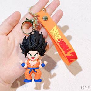 Porte-clés en PVC personnalisé avec logo QYS, personnage d'anime, caoutchouc souple 3D, porte-clés de dessin animé, breloque pour sac - Product Image 3