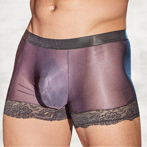 Sous-vêtements sexy pour hommes, été, ultra-fin, doux, lisse, dentelle, perspective, respirant, <span class=keywords><strong>gay</strong></span>, boxer mi-hauteur, 3245 - Product Image 5