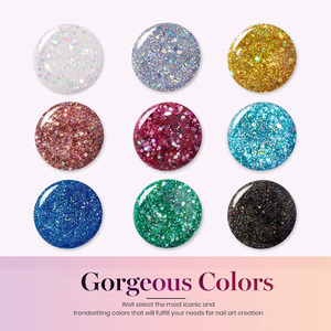 เจลทาเล็บโพลีกลิตเตอร์โพลียูวีแบบธรรมชาติติดทนนานสีอะคริลิคแบบกระพริบ - Product Image 4