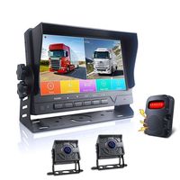 Moniteur de voiture étanche couleur LCD 7 pouces 2024, nouveau, fonctionnement par bouton, résolution 1024x600, alarme sonore et lumineuse, surveillance