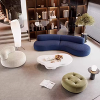Juego de Sofás Minimalistas Curvos Nórdicos, Silueta Esculpida Única para Apartamentos, Villas de Estilo Italiano, Modelo S60 China