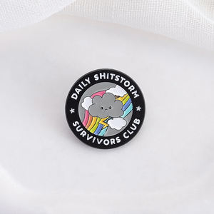 Daily Shitstorm Survivors Club esmalte Pin divertido lluvia nube Arco Iris broche solapa insignia divertido joyería accesorios regalo para amigos - Product Image 3