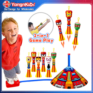 ของเล่นจรวดพลาสติกสำหรับเด็ก ของเล่นกลางแจ้ง เกมครอบครัว กีฬาสำหรับเด็ก ของขวัญวันเกิด จรวดแบบปั๊มลม - Product Image 1