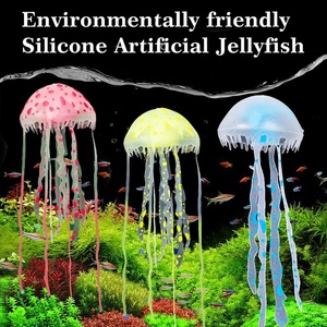 Wholesale New Arrival Environmentally Friendly Aquarium Artificial <b>Silicone</b> Jellyfish Tank Landscape Decoration - Product Image 5