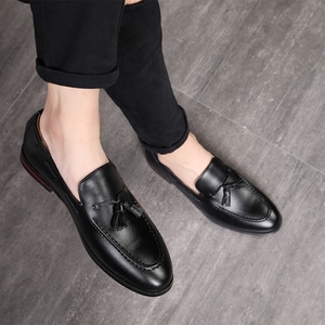 Men's Pointed Toe Genuine Leather <b>Shoes</b> Breathable Slip-on Formal Business Casual Office <b>Shoes</b> <b>Height</b> <b>Increasing</b> - Product Image 5