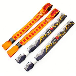 Pulseras Promocionales Ecológicas Ajustables con Clip de Plástico para Eventos y Fiestas, Pulseras Tejidas de Tela Personalizadas para Festivales - Product Image 4
