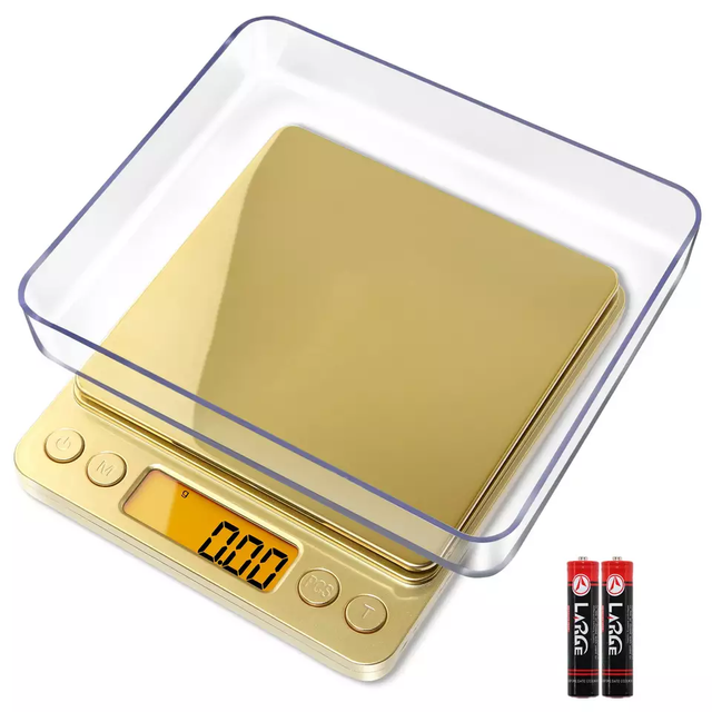 Stainless Steel Kitchen Digital Scale 500g/1kg/2kg/3kg Electronic Food Weight Scale Weighing Platform 0.01g/0.1g Accuracy