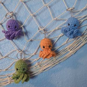 Venta al por mayor llavero de ganchillo Animal de <span class=keywords><strong>peluche</strong></span> <span class=keywords><strong>pulpo</strong></span> muñeca tejido de felpa llavero <span class=keywords><strong>pulpo</strong></span> Amigurumi ganchillo juguete bebé regalo - Product Image 4