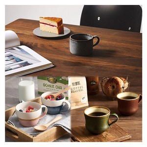 Coffret cadeau collection 02 ensembles de vaisselle maison et restaurant tasse en porcelaine élégante et glamour avec plateau - Product Image 1