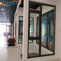 Fenêtre à battant en aluminium Gold Supplier à rupture de pont thermique, double vitrage, isolation phonique, taille et couleur personnalisées pour projet de villa
