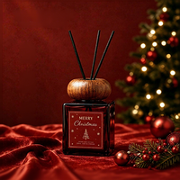 Joyeux Noël - Bougie parfumée en cire de soja écologique - Pot en verre rouge - Décoration d'intérieur - Design classique - Une mèche - Aromathérapie - Cadeau - 60