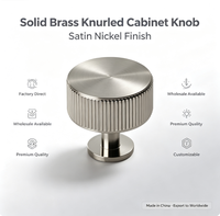 Montage de meubles bouton de tiroir d'armoire en laiton ligne moderne moleté boutons de placard en laiton massif poignée de cuisine pour quincaillerie de meubles